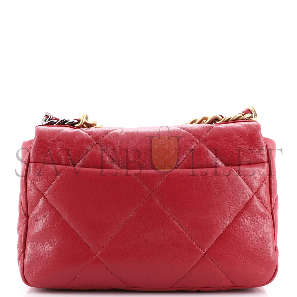 CHANEL 19 FLAP BAG QUILTED LEATHER AS1160 (26*16*9cm)